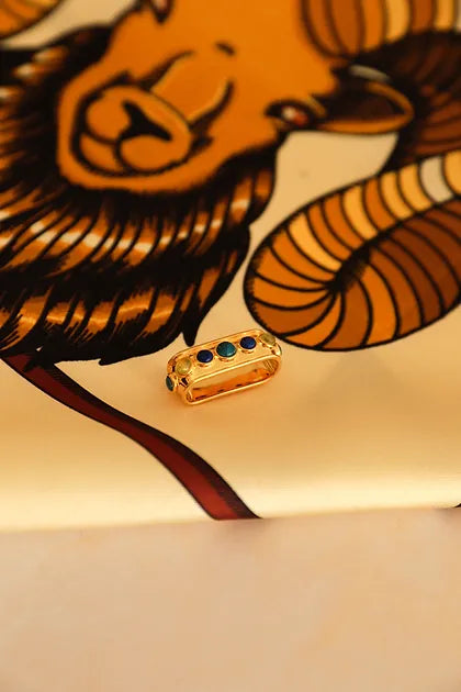 Silk Scarf Aries and Gold Ring